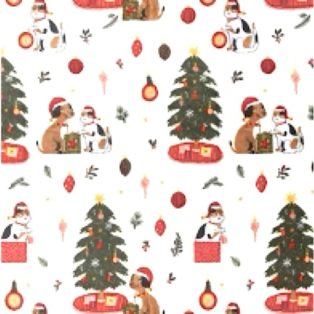 🎄 Target Wondershop Holiday Ivory Festive Dog Cat Plush Soft Throw Blanket Cozy